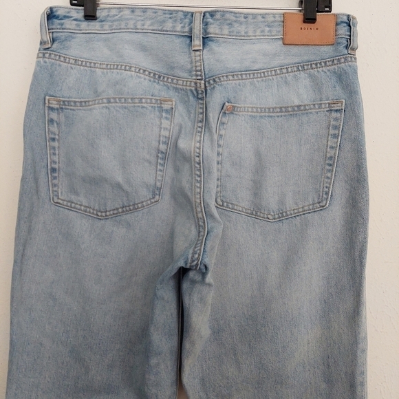 &Denim Button Fly Original Straight Fit High Waist Raw Hem Jeans Sz 33 Cotton. - Picture 7 of 11